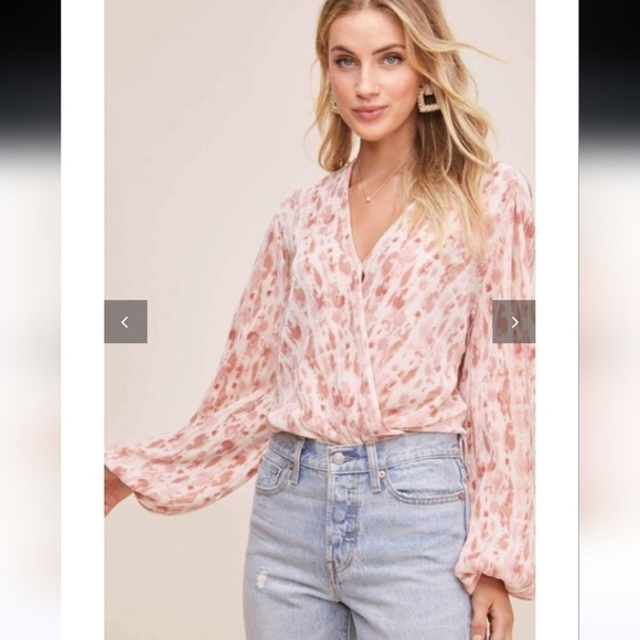 Astr Tops - ASTR The Label Plisse Long Sleeve Tie Dye Bodysuit Size XS